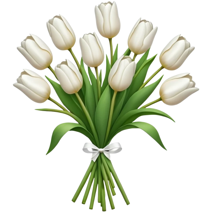 white tulip bouquet  emoji