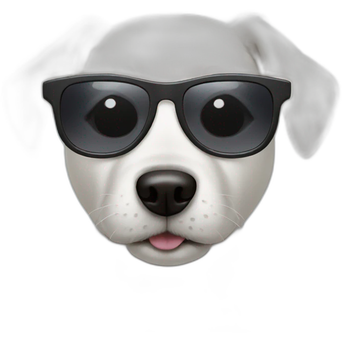 White dog with sunglasses emoji