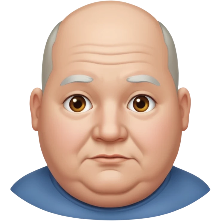 obése avec des cheveux gris calvitie bien gros emoji