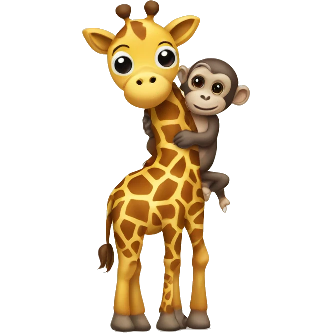giraffe hugging a monkey emoji