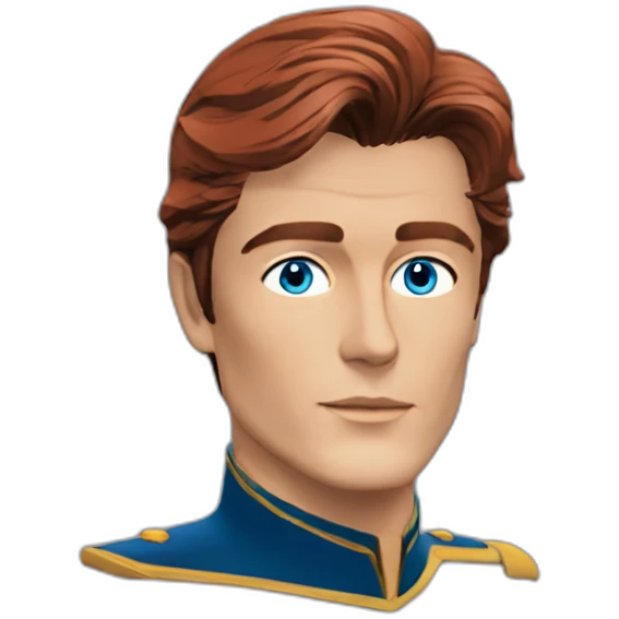 alain delon young space captain blue eyes neat red hair emoji