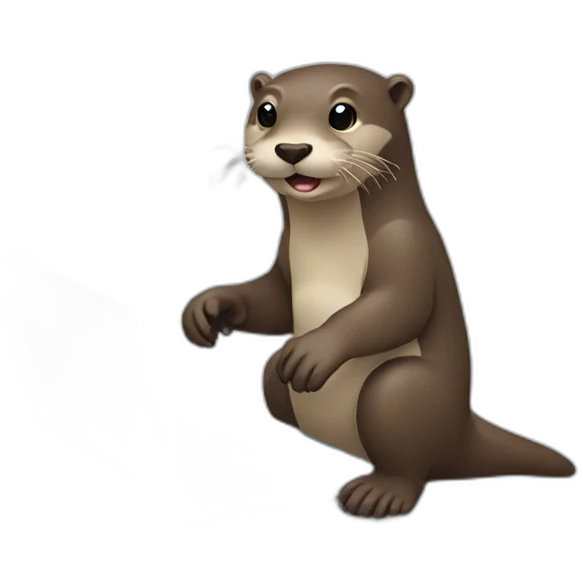 otter working laptop wearing Tshirt emoji