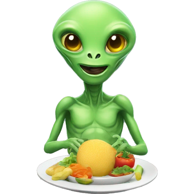 friendly alien with food agenda emoji