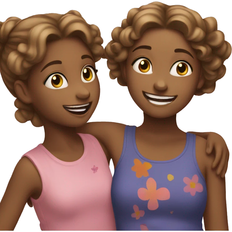 Girls sharing a joyful moment  emoji
