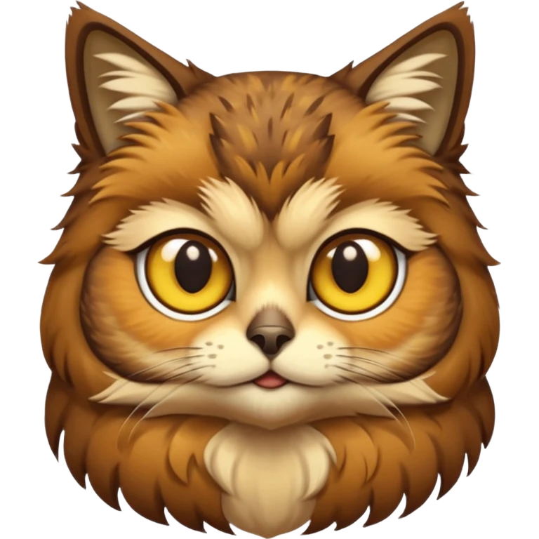 Buho gato defradado de amarillo y marron emoji