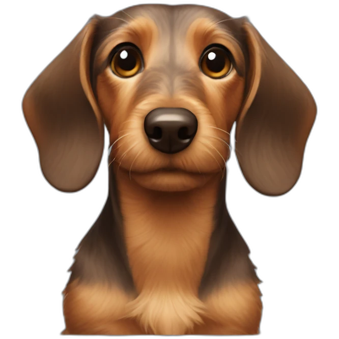 Wire-haired Dachshund face emoji
