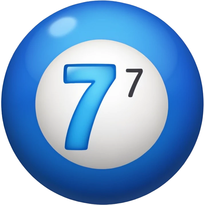 pull ball with the number 7th blue emoji