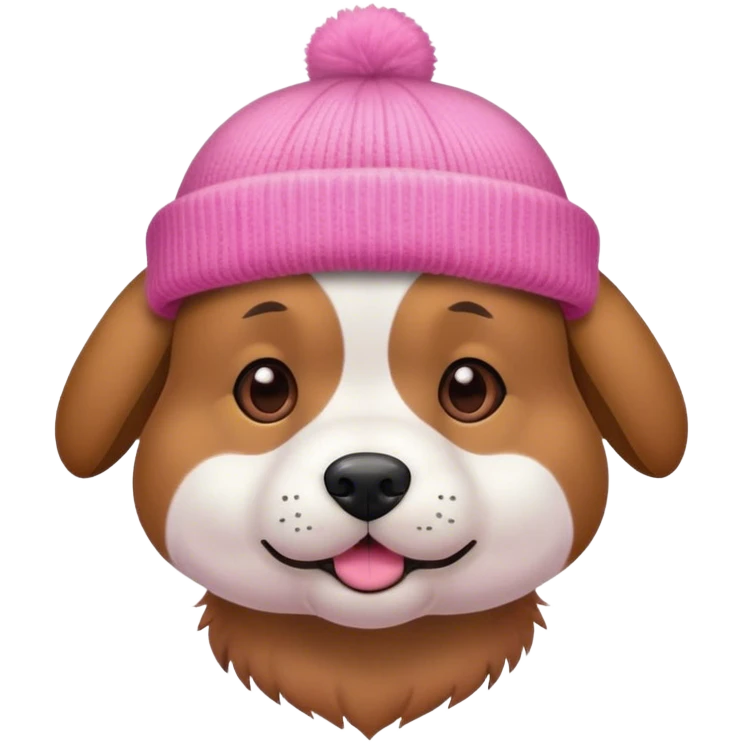 dog wearing a pink beanie emoji