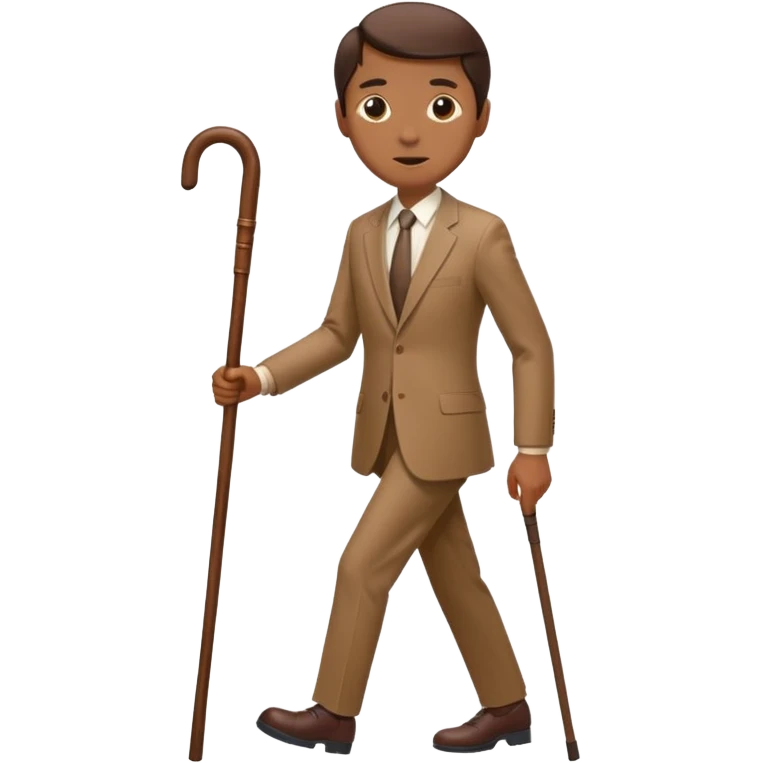 Give me a brown suit with stick  emoji