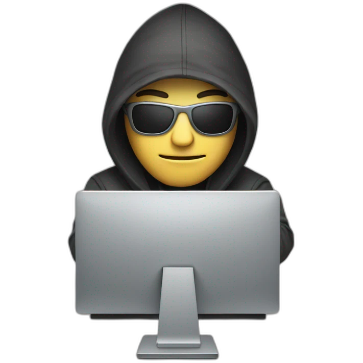 Hacker on computer emoji