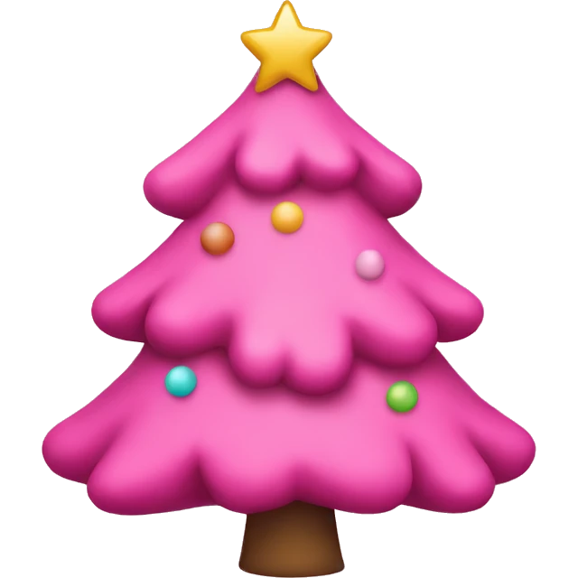 Pink Christmas tree emoji