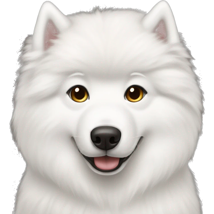 Samoyed and girl brunette hair pale skin emoji