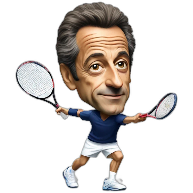 Sarkozy plays tennis emoji