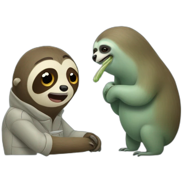 sloth talking to squidward emoji