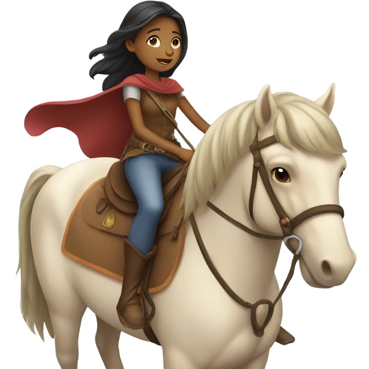 A brave girl riding horse emoji