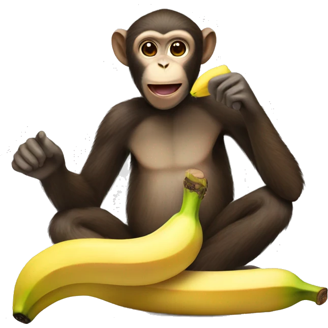 a monkey eating a banana emoji