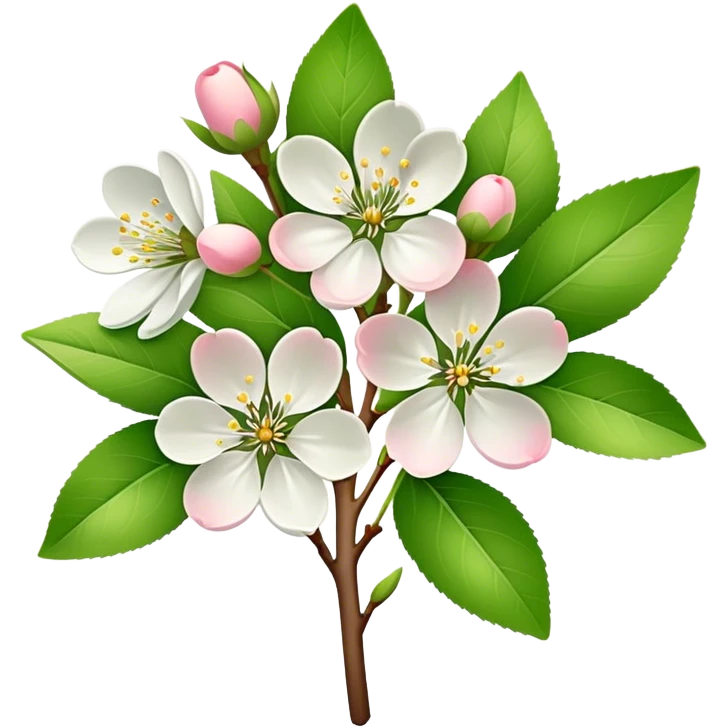 single Apple blossom, straight stem emoji