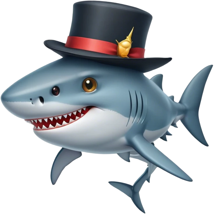 shark with tophat emoji