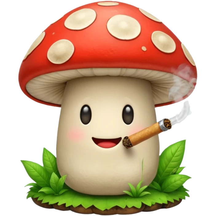 Happy mushroom smoking emoji