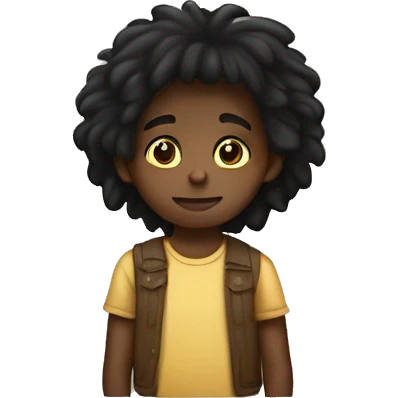 Niño negra con n u león en piyamas emoji