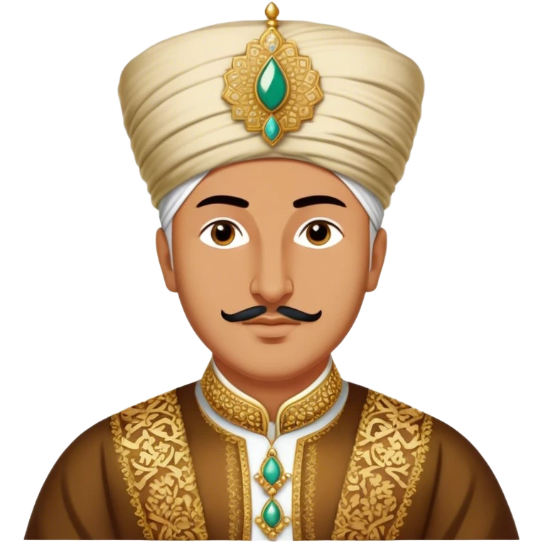 Suleiman the Magnificent – Cinematic Realistic Portrait of Suleiman the Magnificent, depicted as a regal Ottoman sultan in luxurious traditional attire with intricate patterns and a golden turban, his commanding gaze illuminated by warm, historic lighting, exuding majestic authority and timeless grandeur. emoji