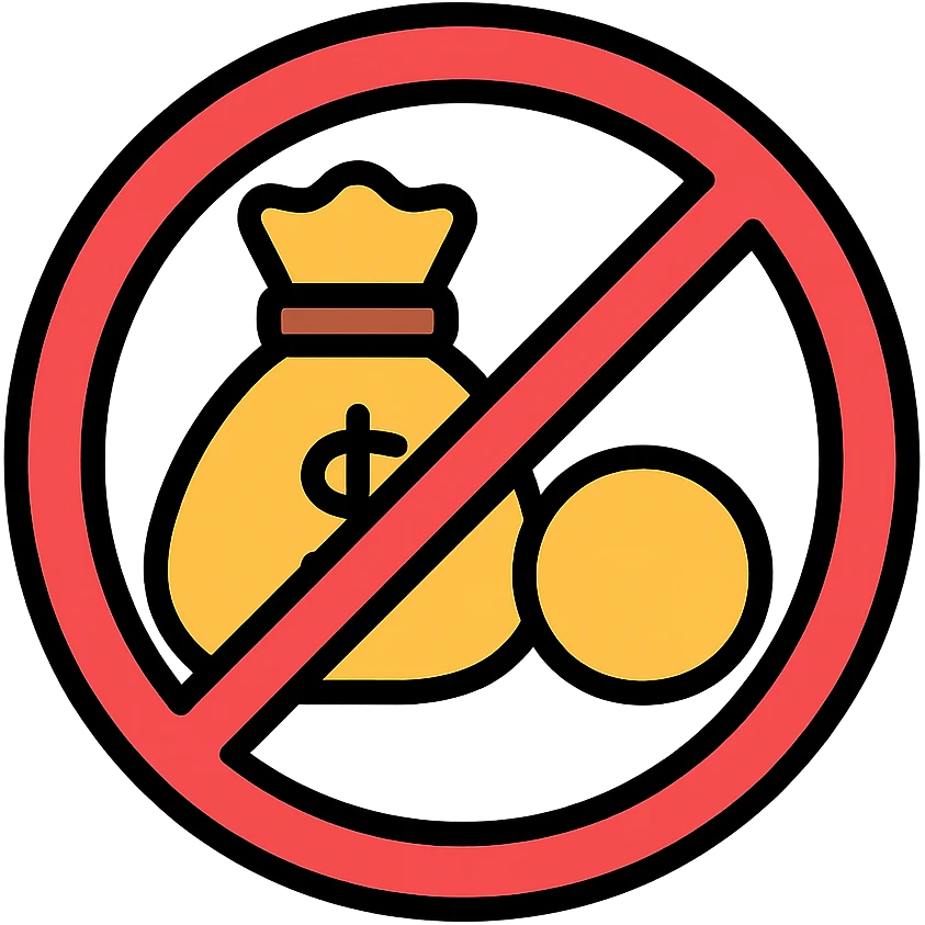 An icon representing "منع مداخله در مناسبات مالی" emoji