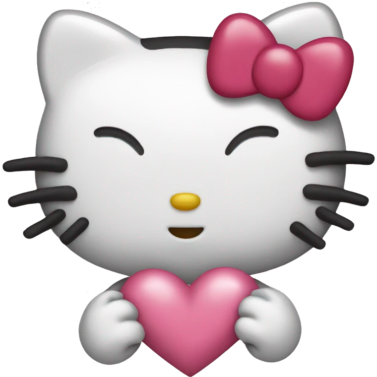 hello kitty with heart emoji