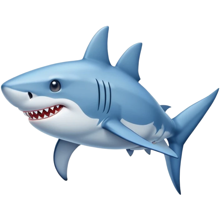 A shark wearing a blue shoes emoji
