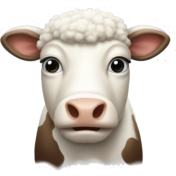 A cow with a sheep head emoji