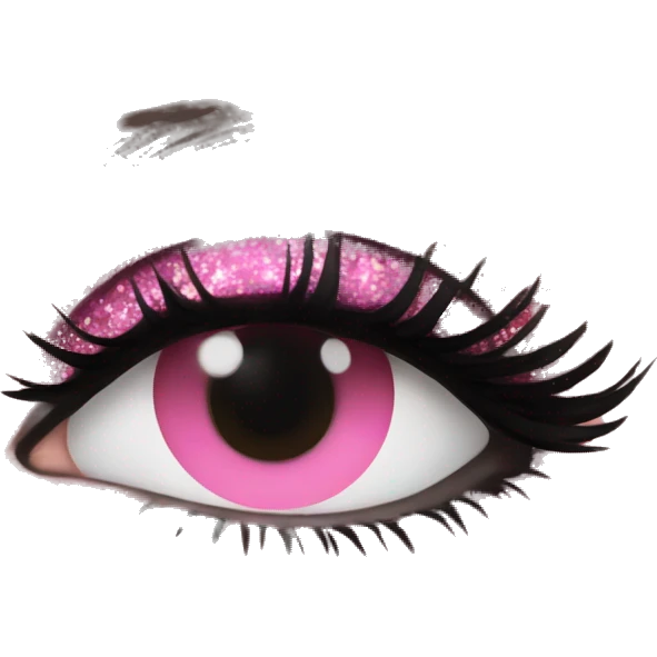 Pink eyeshadow with glitter emoji