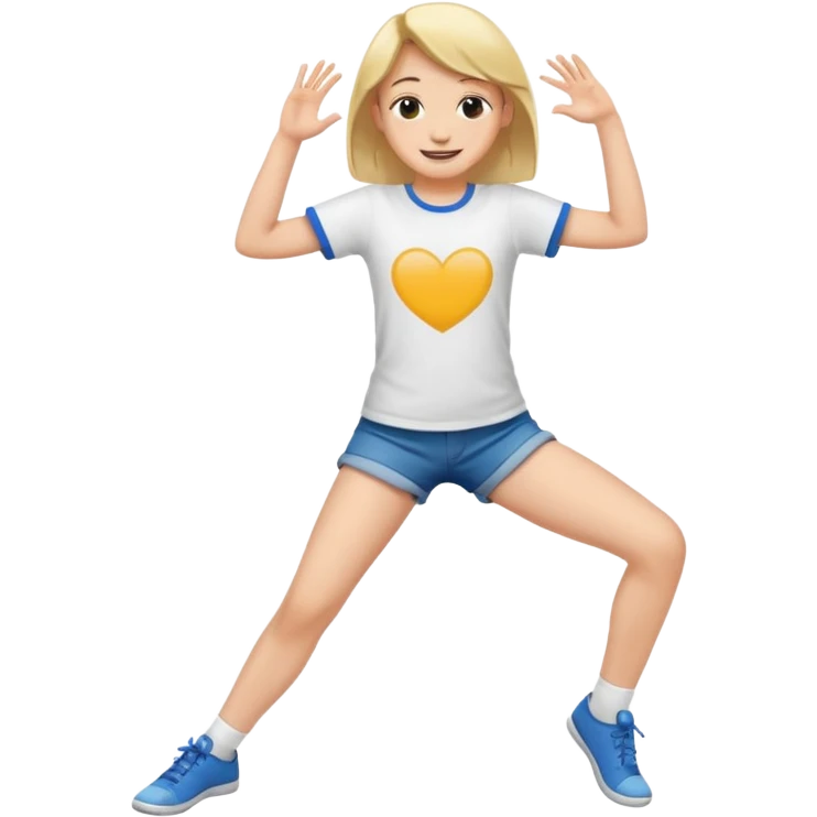 Joven bailando manos en las piernas emoji