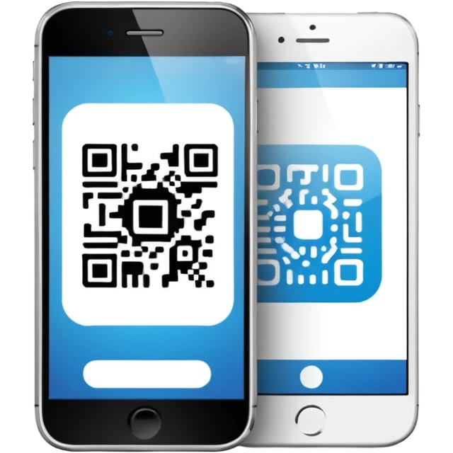 QR code and phone emoji
