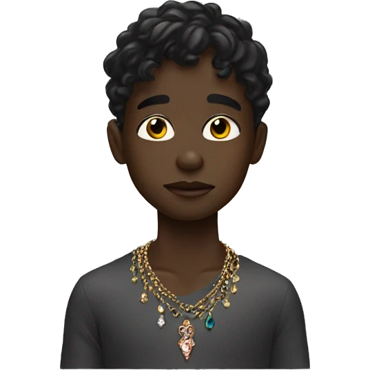 dark-skinned boy with jewelry blowing a kiss  emoji