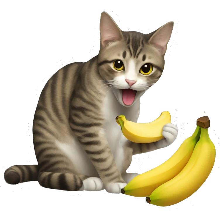 cat eating banana emoji