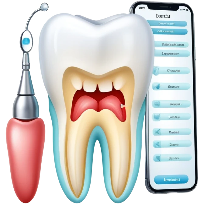 dental chart with tooth diagnosis results emoji
