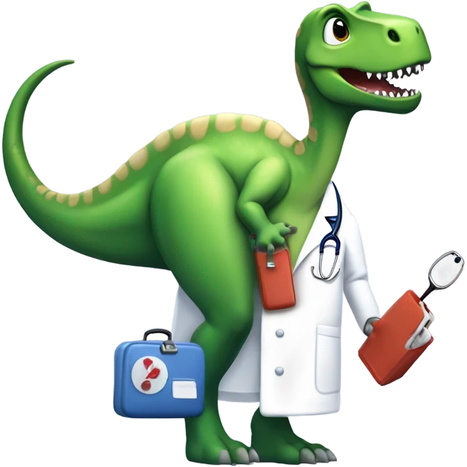 Doctor dinosaur emoji