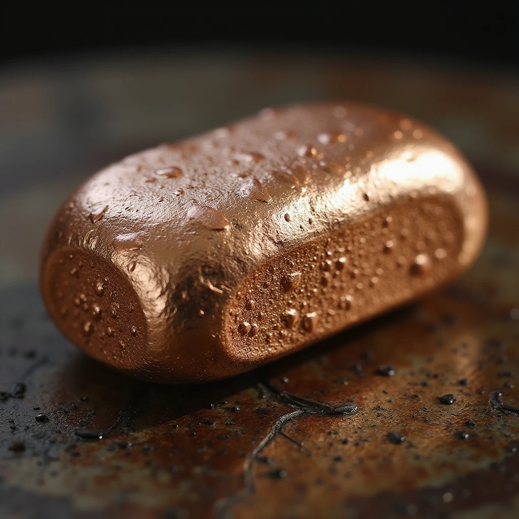 realistic copper ingot, photorealistic, metallic shine, detailed texture emoji