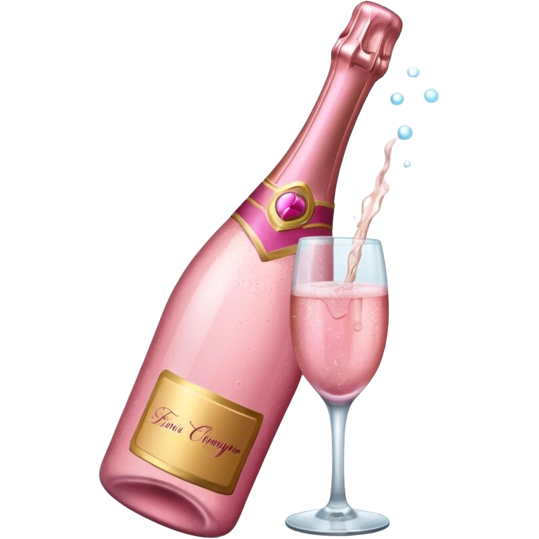 Pink champagne bottle emoji