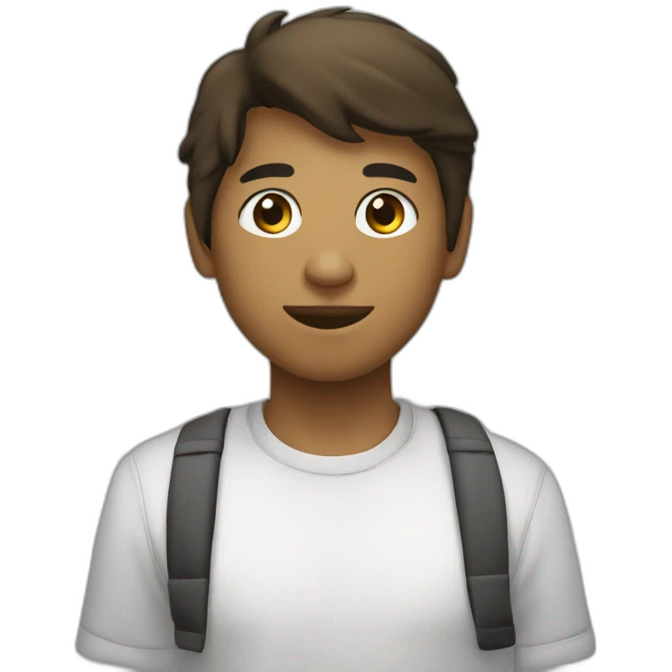 joven piel blanca delgado saludando desde un kaya emoji