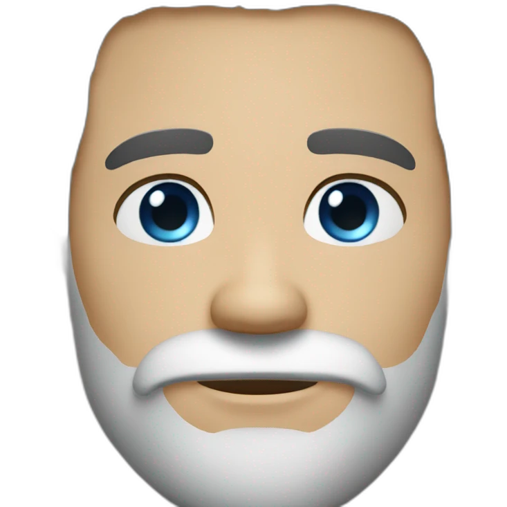 beard man black hair blue eyes face emoji