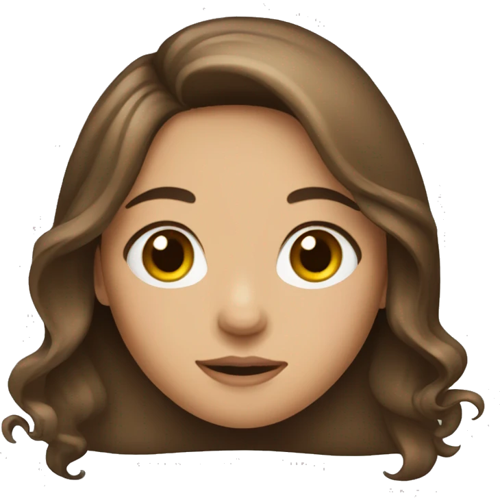 Girl with long brown hair and hazel eyes  emoji