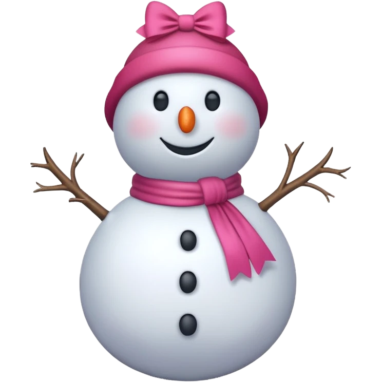 Red snowman with pink bow emoji