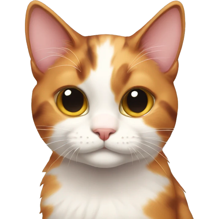 Calico cat but shy in cute way emoji