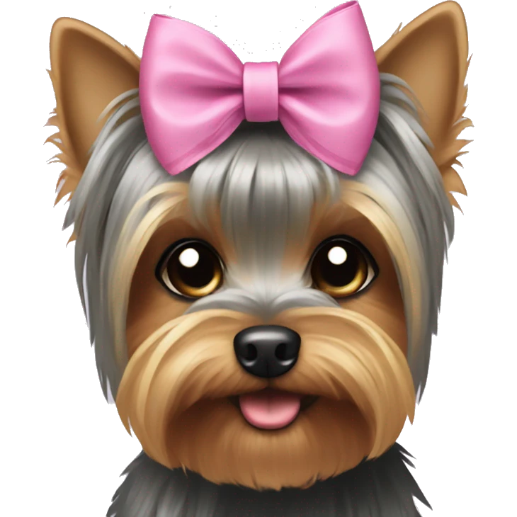 Grey yorkie with bow emoji