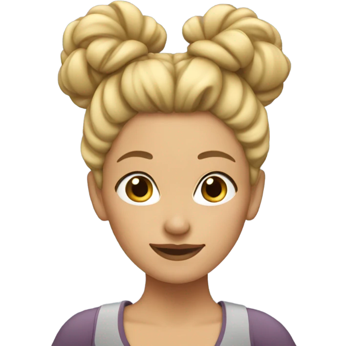 Blonde girl with bun emoji