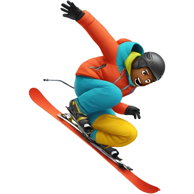 Skier doing a backflip emoji