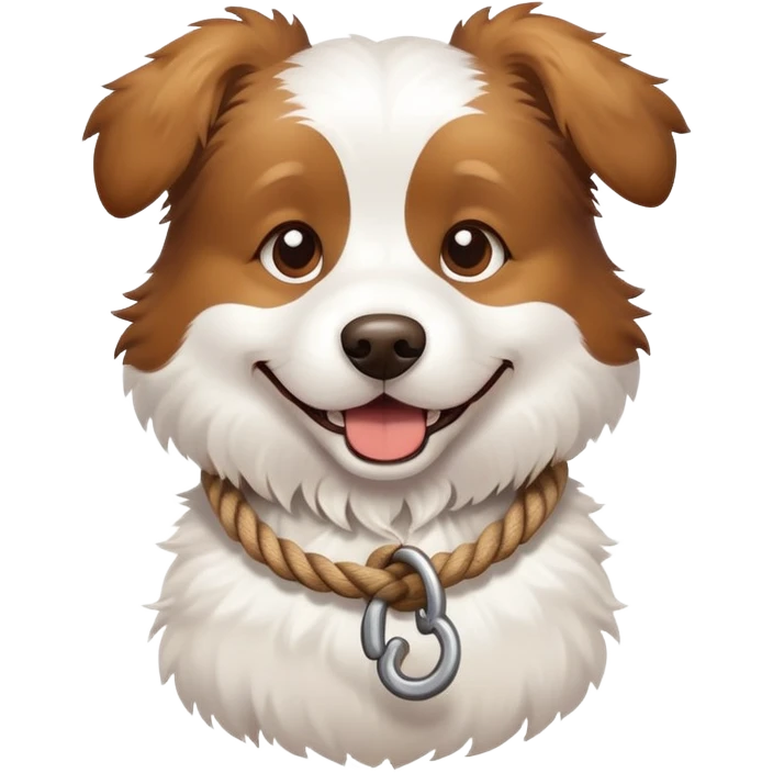The cheerful dog hangs himself emoji