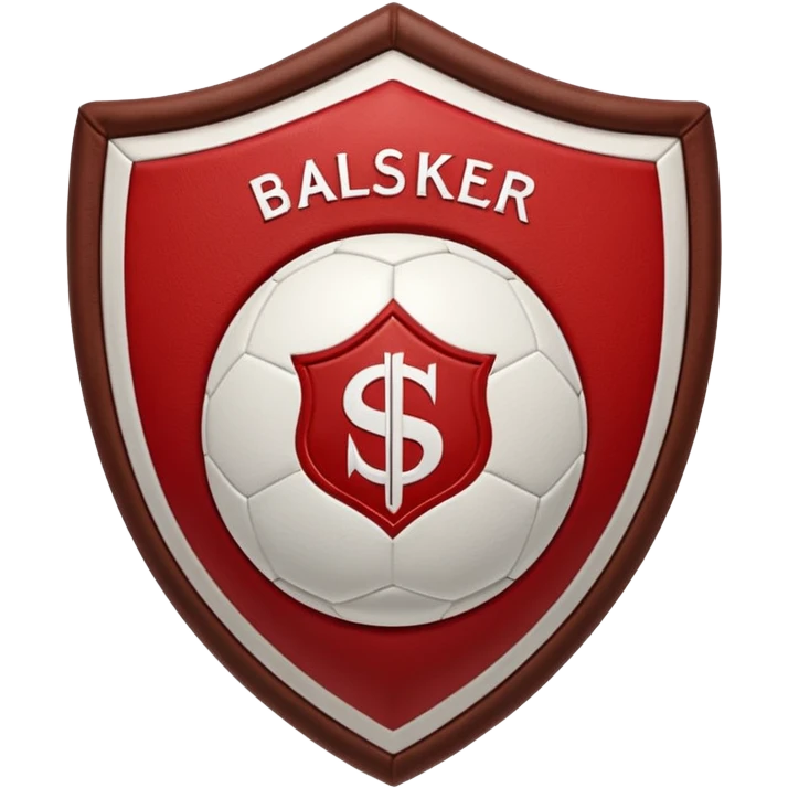 The red and white colored turkish club Balıkesirspor logo with a shield pattern kicking the ball emoji