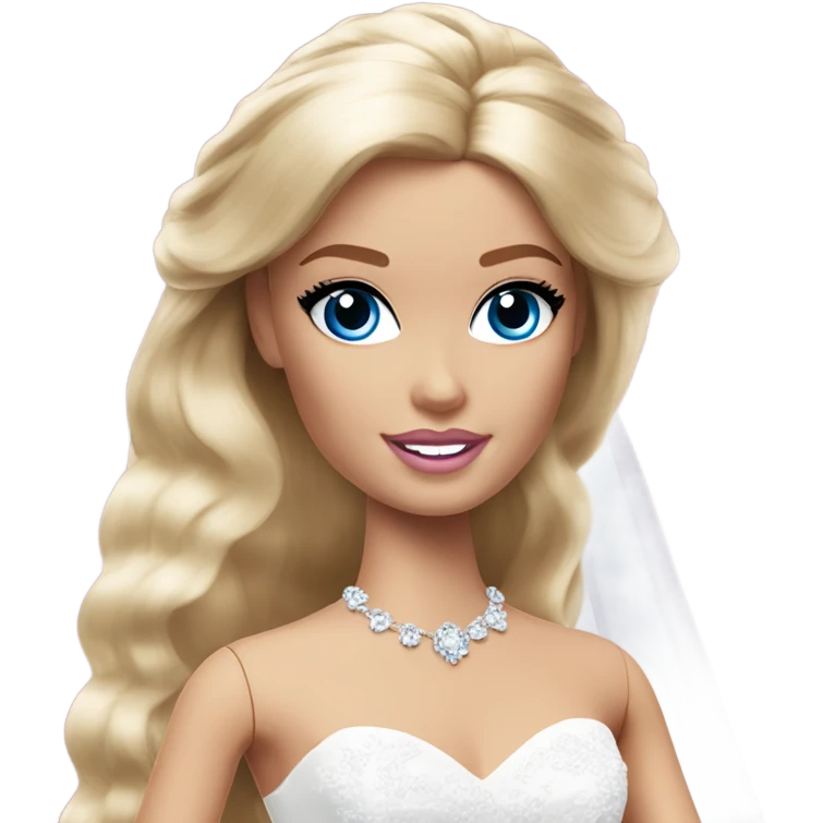 Barbie bride blonde hair blue eyes emoji