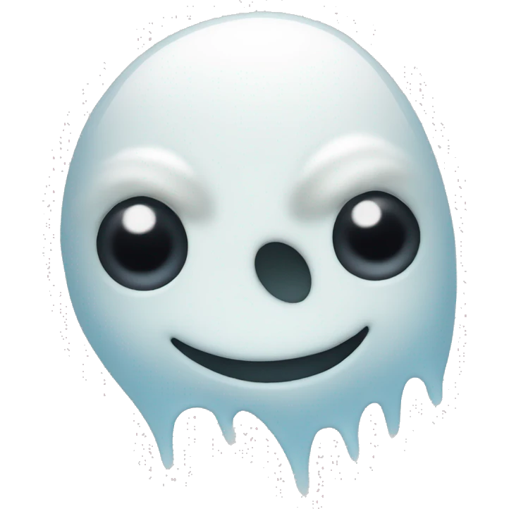 a little ghost with a funny face emoji